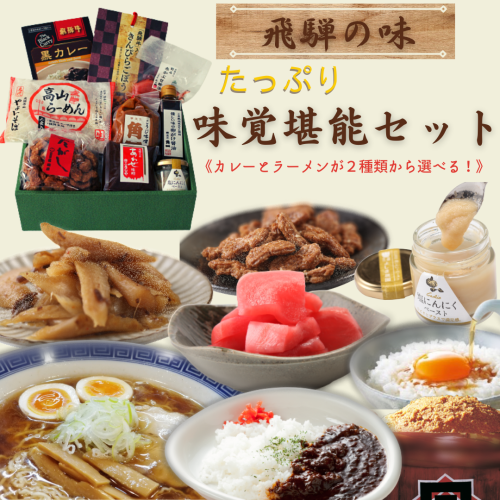 オンラインオリジナル！《飛騨の味》 たっぷり味覚堪能セット＊オンライン 味噌　醤油　漬物　飛騨牛カレー 高山ラーメン　合わせ買い ギフトにも最適